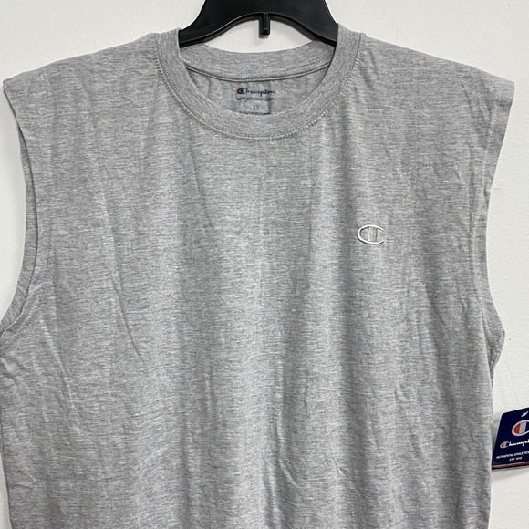 Champion Tank Top Men's Large Tall Sleeveless Heather Gray Crew Neck NWT - Picture 2 of 9
